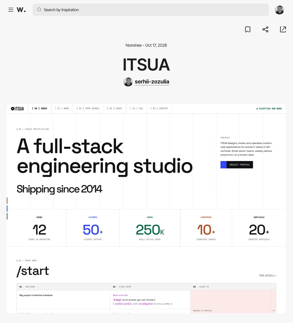 Nominee — Awwwards